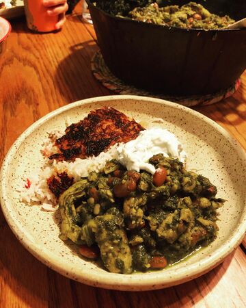 March 20, 2022 #ghormesabzi and #tahdig for #persiannewyear #springequinox #vegetarian 😋 (shot 2)