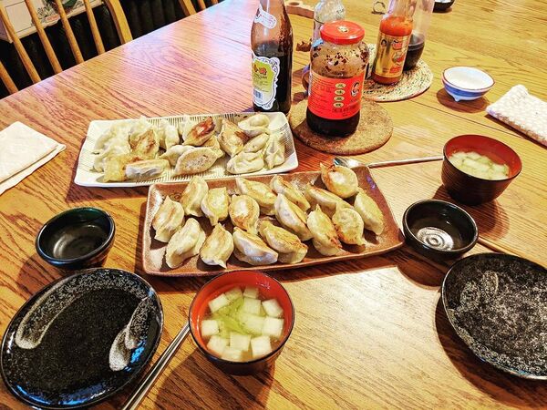 July 02, 2022 #shishito and #impossible #dumplings #jiaozi #饺子 #vegetarian