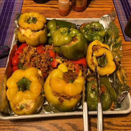 Thursday June 25 Grilled cheese-stuffed peppers