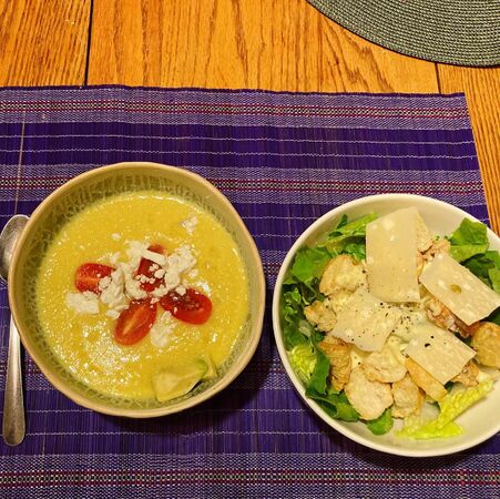 Wednesday July 22 Caesar salad + corn soup