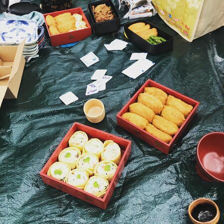 Sunday March 22 Hanami (onigiri, deviled eggs, and sundry)