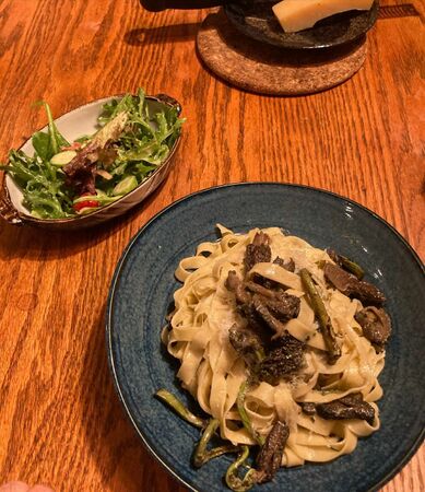 Sunday May 16 Morel and fiddlehead pasta