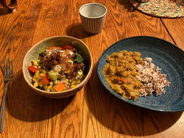Thursday February 11 Bhel Salad and curry